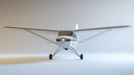 Single-engine aircraft front view with clear background