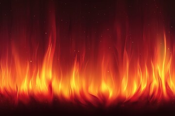 Naklejka premium Fiery background with deep red and orange flames
