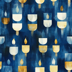 seamless background all over pattern of Hanukkah candles