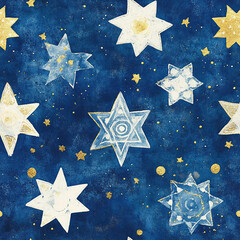 seamless background all over pattern of Hanukkah stars