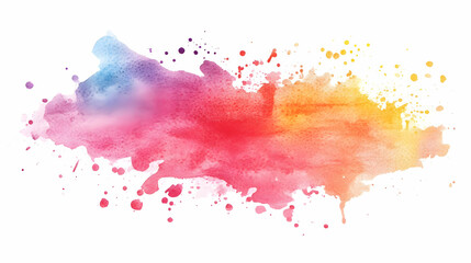 Obraz premium A smooth watercolor effect blending shades of pink, purple, orange, and yellow, spreading gently across a white canvas with a dreamy flow.