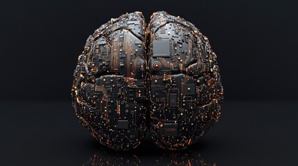 Digital Brain Concept with Circuits and Technology Elements