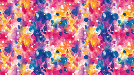 Abstract watercolor splash seamless pattern in vibrant colors for stylish background design