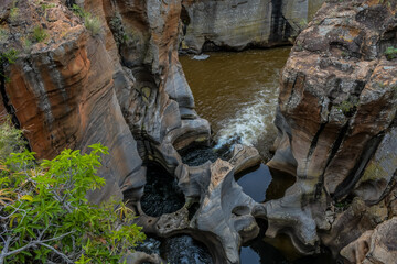 Bourke's Luck Potholes Mpumalanga - geological sandstone rock formation by water erosion