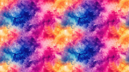 Seamless multicolor grunge graphic tie dye pattern with artistic watercolor backdrop perfect for textiles and decor