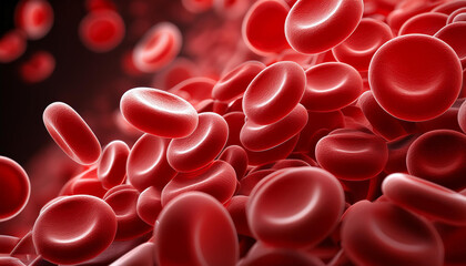 Fototapeta premium The flow of red blood cells in human body
