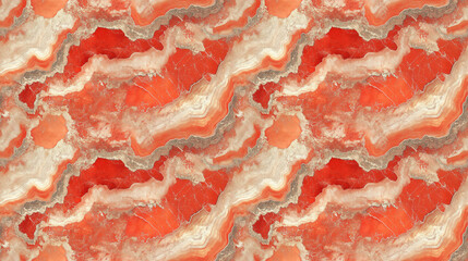Seamless red grunge wallpaper pattern featuring agate art and coral nature designs perfect for modern fashion prints and interior decor