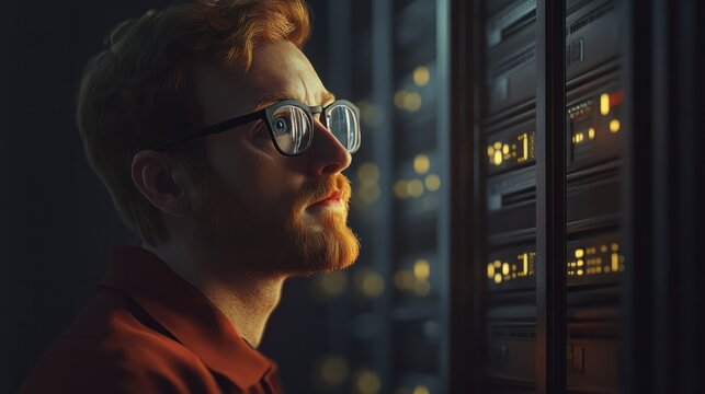 portrait of it specialist in data center