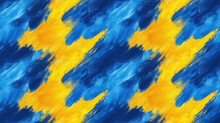Seamless pattern of the Ukrainian flag featuring blue and yellow brush strokes ideal for textile design or patriotic decor