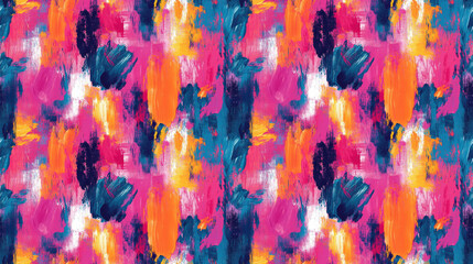 Fototapeta premium Brushed painted abstract background seamless pattern vibrant colors and texture for artistic design
