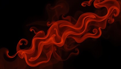 Wallpaper with abstract orange and black smoke swirls, blending seamlessly in a dark background, creating a mysterious and Halloween-inspired vibe.