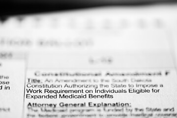 Selective focus on ballot measure for a work requirements for expanded medicaid
