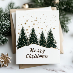 Elegant Christmas Card with Minimalist Tree Design
