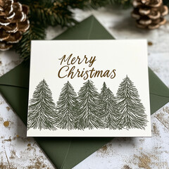 Elegant Christmas Card with Minimalist Tree Design