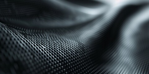 Naklejka premium Carbon fiber composite raw material background. Carbon fiber texture. Dark Gray background with lighting.