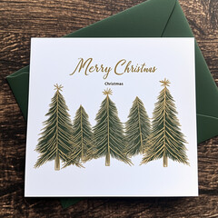 Elegant Christmas Card with Minimalist Tree Design