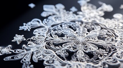 Obraz premium Christmas intricate snowflake illustrations