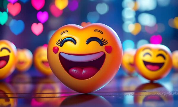 Happy Emojis in a Heart Shape