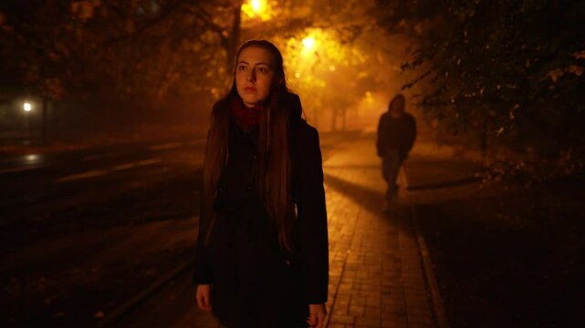 Man stalks lonely woman at night