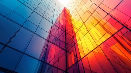 Fototapeta premium Abstract Futuristic Building Concept with Vibrant Colors