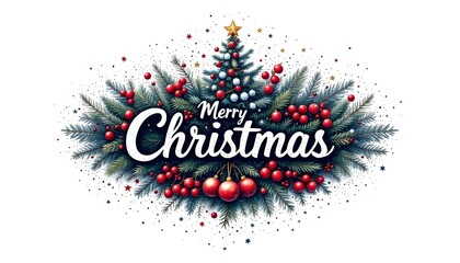 Obraz premium Merry Christmas text design for t-shirt