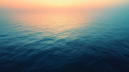 Fototapeta premium Serene Aerial View of Calm Ocean at Sunrise