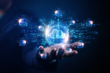 cloud technology concept Global network of metaverse systems exchange of information global business Megatrends on the Internet for Telecommunication	