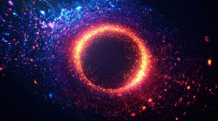 Obraz premium Vibrant Digital Glitch Art in Abstract Form