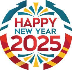 happy new year 2025 vector logo design