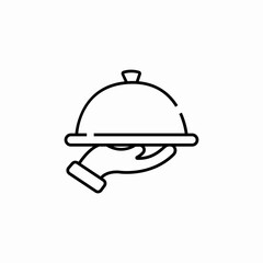 waiter food tray icon sign vector