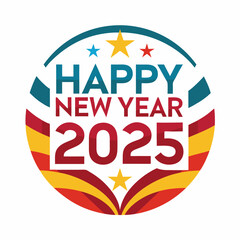 Fototapeta premium happy new year 2025 vector logo design