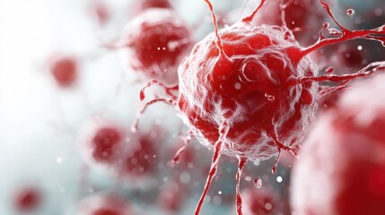 An artistic composition of a red splash that embodies the concept of fluidity and movement, with intricate details and a dynamic presentation against a soft background.