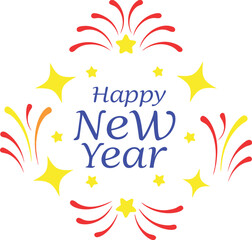 Glitzy ''happy New Year''  firework vector illustration