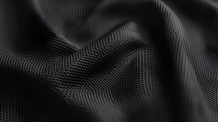 Fototapeta premium Classic Black Ripple Textile Background