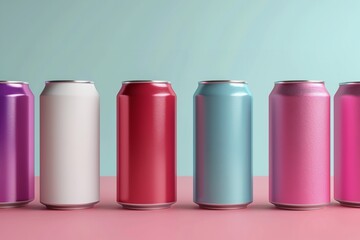 A photorealistic model of empty aluminum cans for branding ideas and design presentations, Generative AI.