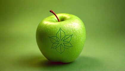 Luminous Green Apple with Wellness Engraving