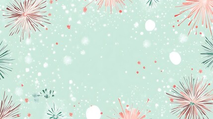 New Year pastel yellow backdrop with whimsical countdown designs