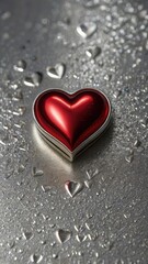 Fototapeta premium heart, love, valentine, symbol, shape, romance, day, valentines, red, decoration, romantic, passion, gift, isolated, celebration, holiday, wedding, sign, object, 3d, concept, winter