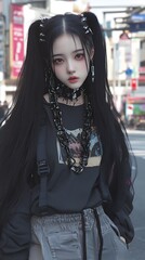 Naklejka premium 日本人女性 Japanese woman
