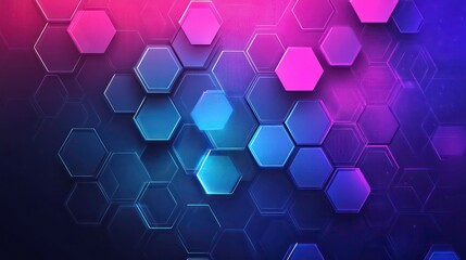 Abstract hexagonal pattern in purple and blue tones, suitable for backgrounds or graphics.