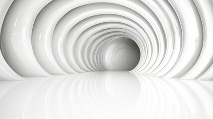 Obraz premium An artistic white tunnel featuring concentric circular patterns that create a hypnotic and endless sense. The design is both modern and timeless in appearance.