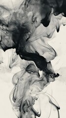 Smoky black waves on a beige background