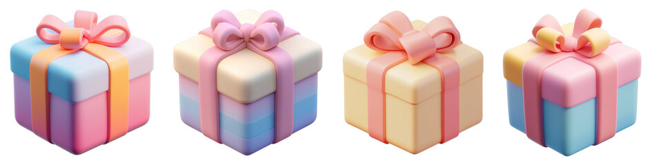 A 3D gift box icon with a transparent background, symbolizing the excitement of giving and receiving during Christmas.