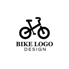  "Minimalistic bike logo design suitable for cycling companies, bike rental services, eco-friendly branding, or active lifestyle businesses in a sleek monochrome style"