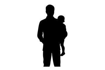 father and baby isolated vector symbol