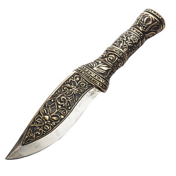 Detailed Handcrafted Vintage Knife with Floral Ornaments