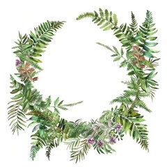 Watercolor botanical illustration. Frame for greeting card or invitation