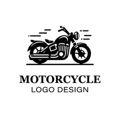 "Motorcycle logo design in black and white, ideal for motorbike companies, rider clubs, custom bike shops, or adventure tourism businesses needing strong branding"