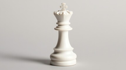 A white chess king piece displayed on a neutral background.