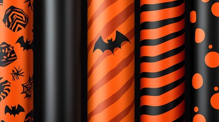 Halloween funky striped patterns inspired by candy canes